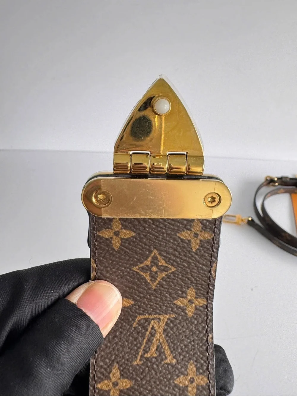 Louis Vuitton Monogram Petite Malle Crossbody in Brown and Gold